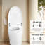 Toilette intelligente en céramique avec buse autonettoyante, siège chauffant, nuit, chasse d'eau à bouton, télécommande, ralentissement silencieux, fermeture en douceur, 3 options de chauffage automatique, choix de température de contrôle blanc,