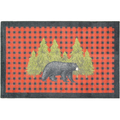 Costa Checkered Synthetic Water Resistant Non-Skid Kitchen Mat