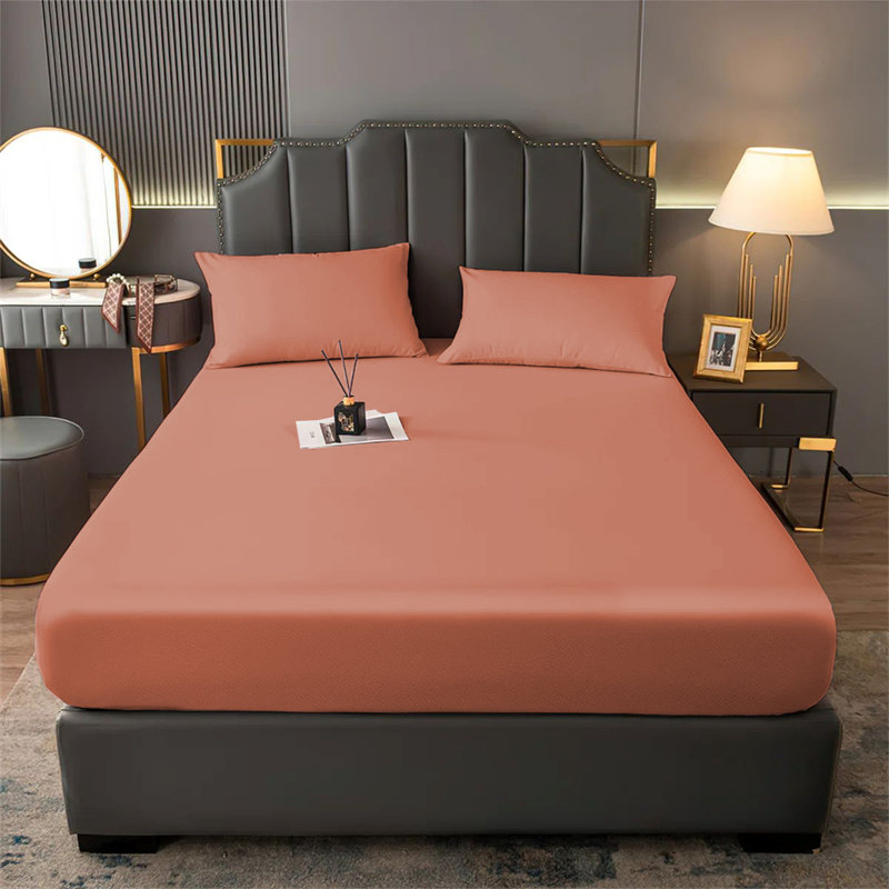 Aspire Homeware Premium 25cm Deep Fitted Sheet for Stylish and Comfortable Bedding, Double (4'6), Peach