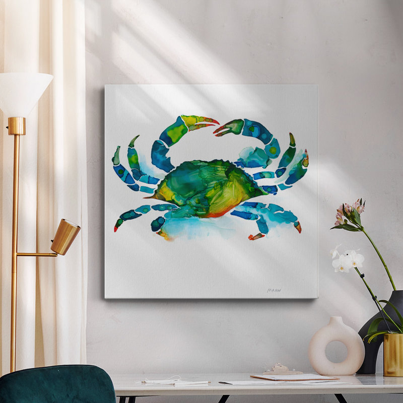Crabe - Toile tendue avec châssis de qualité supérieure - prête à être accrochée