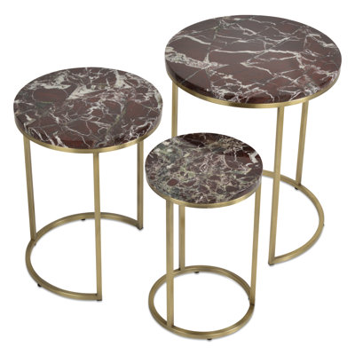 Alexy Rosso Levanto Marble Nesting Table