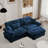 Over Size Modern Upholstered Sofa With Ottoman-868751870