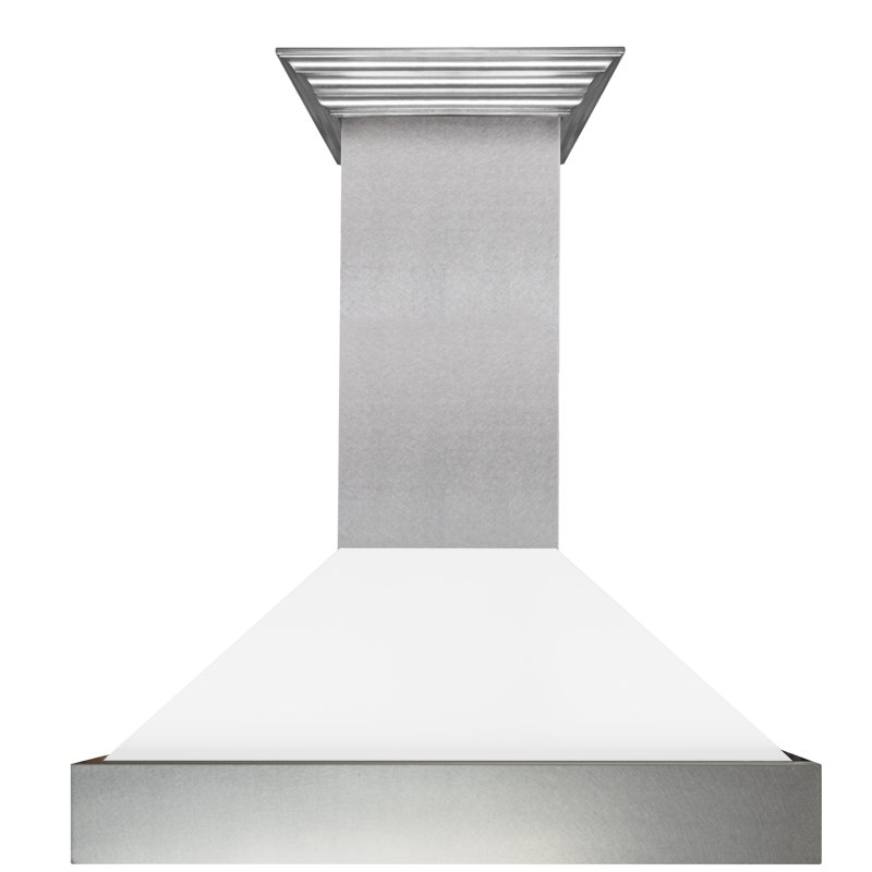 36" Fingerprint Resistant Stainless Steel Range Hood with Fingerprint Resistant Shell (8654SN-36), White Matte
