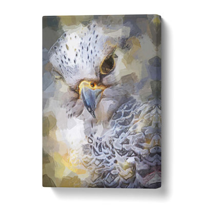 Hawk Bird in Abstract - Wrapped Canvas