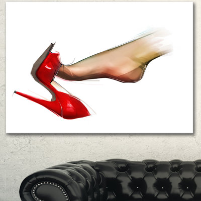 " Leg Wearing High Heel Shoe "
