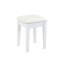 Coiffeuse de maquillage blanche avec miroir réversible, moulure élégante sur le miroir et les pieds, 5 tiroirs pour le rangement organisé, accessoires de tabouret,