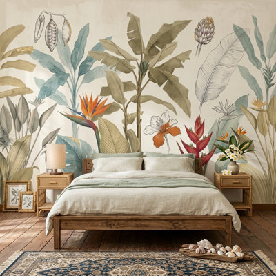 Papier peint botanique tropical
