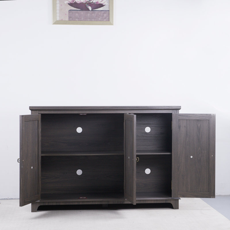 49.33" x 15.55" spacious size countertop Sideboard with 3 mirrored doors adjustable shelves buffet cabinet, storage cabinet for living room, bedroom, dinning room, kitchen, hallway closet