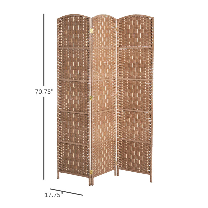 Paravent de 6 pi de hauteur avec écran d'intimité. Tissage artistique pour une intimité élégante. 3 panneaux et charnières pratiques. Paravent portable. Avec ajoute de l'élégance.