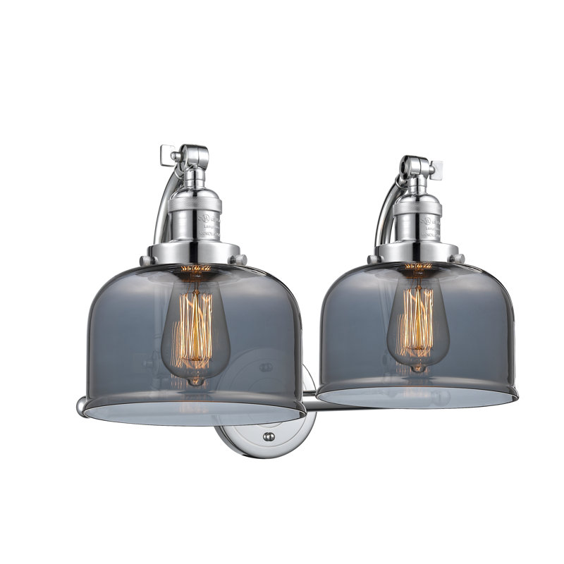 Bonomo 2 - Light Dimmable Vanity Light, 3 W LED Vintage Dimmable Bulb, Plated Smoked, Polished Chrome