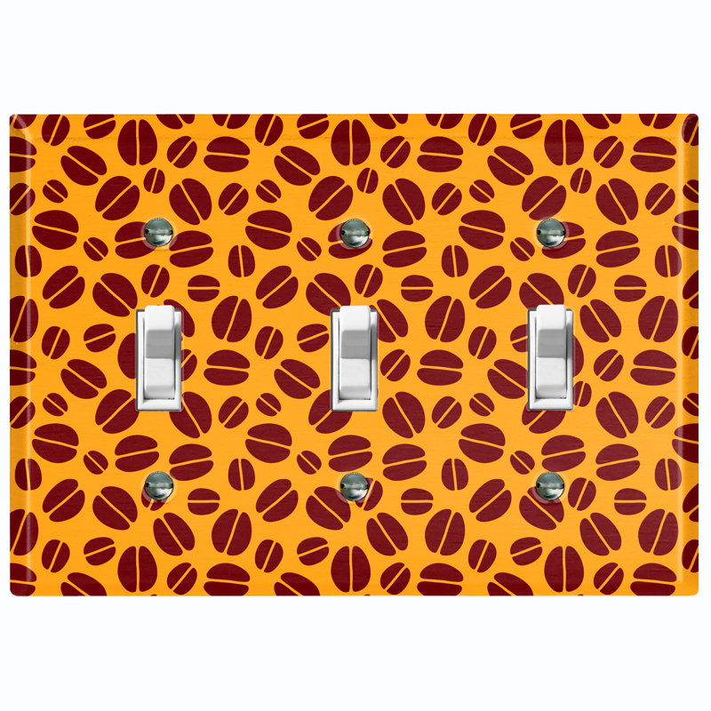 Patterned 3 - Gang Toggle Light Switch Standard Wall Plate