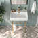 Ceramic White Rectangular Single Faucet Hole 24 in Console Bathroom Sink with Overflow