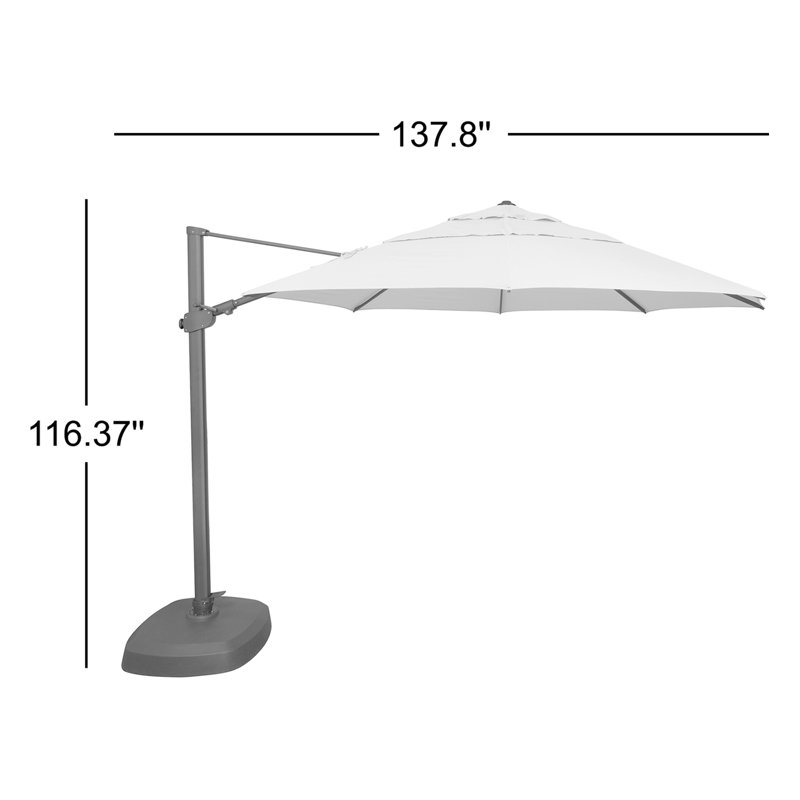 Parasol en porte-à-faux 12,3 pi Sunbrella®, Toile Sunbrella® noir, Bronze