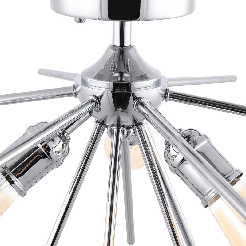 Plafonnier semi-encastré 3 lumières Prudence Spoutnik, Chrome