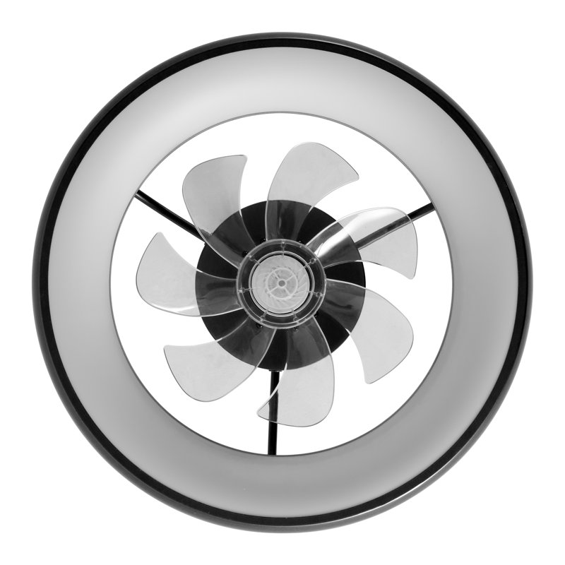 Harte 20" Modern Contemporary 6-Speed Metal Mobile-App/Remote-Controlled Dimmable Smart Integrated LED Ceiling Fan, Black