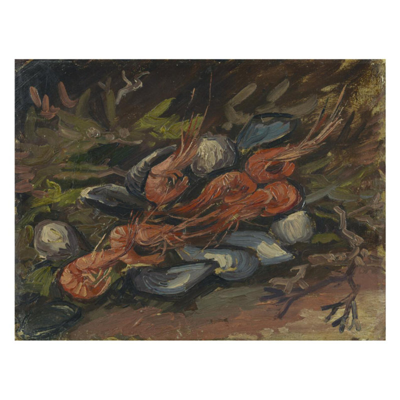 «Prawns and Mussels» par Vincent van Gogh - Estampe numérique, H 22 po x l 28 po