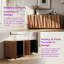 Buffet 4 portes avec portes géométriques 3D, 2 tablettes, rangement polyvalent pour le salon et la salle à manger