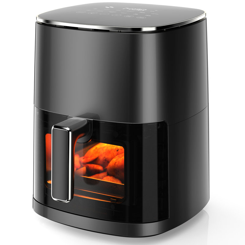 12-in-1 6.34 Quart Compact Air Fryer with Air Fry, Roast, Reheat, and Dehydrate Functions, Black