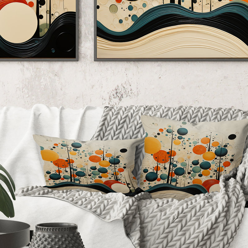 Coussin décoratif orange Mid Century Organic Harmony II - Abstract Midcentury