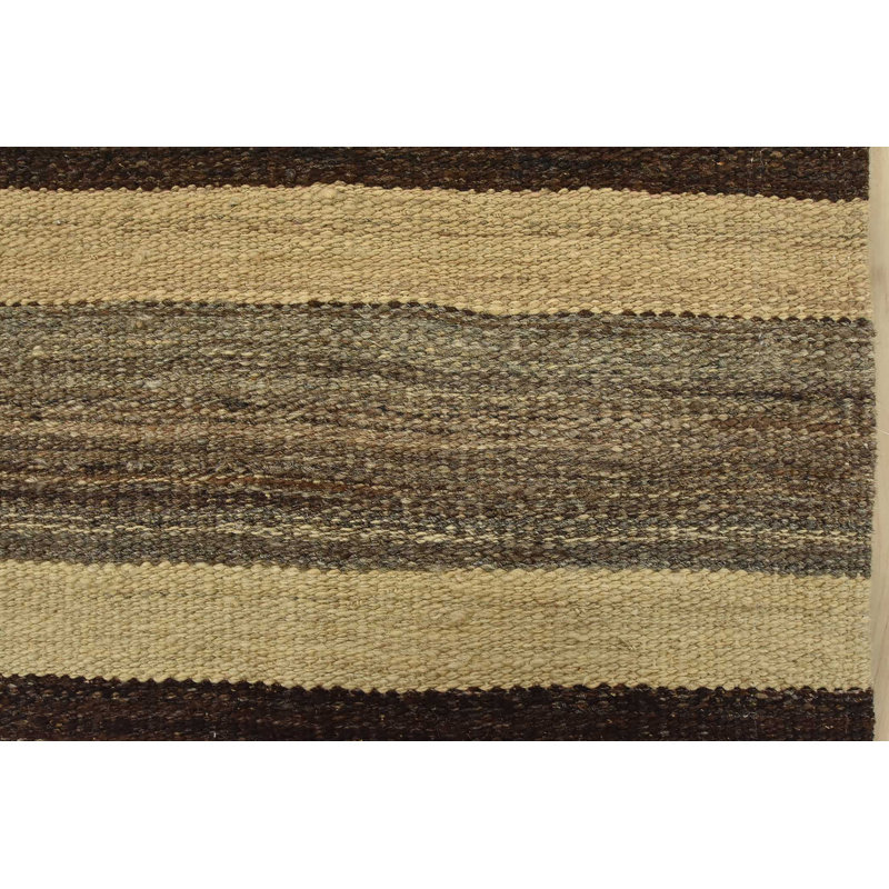 Rotonda One-of-a-Kind 2'7" X 9'6" New Age Runner Wool Area Rug in Brown