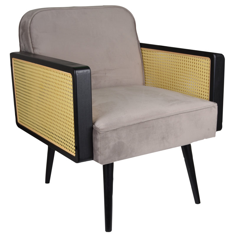 Arlyn Upholstered Armchair, Black, Black/Yellow, Beige