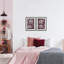 Ensemble de 2 impressions encadrées sous verre bourgogne et fleurs de chambre, design par Annabelle Hall-380776140-380776143