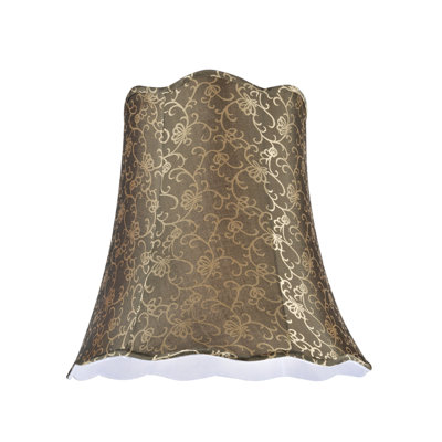 Abat-jour cloche en tissu texturé jacquard H 15 po (araignée) de couleur dorée pâle