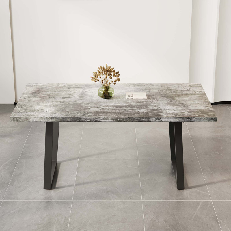 62.9-Inch Rectangular Mdf Dining Table And Chair 4-Piece Set, Stylish Dining Table,Kitchen Dining Table, Sturdy and Durable