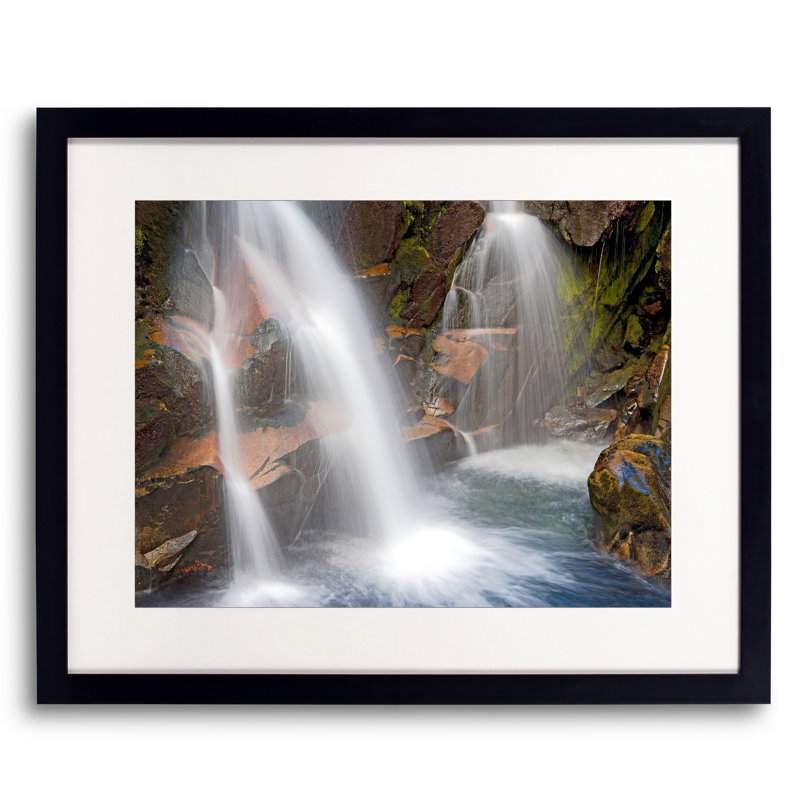 Paradise Falls 2 Print by Bruce Heinemann, Black Framed Paper, 17.2" H x 21.2" W