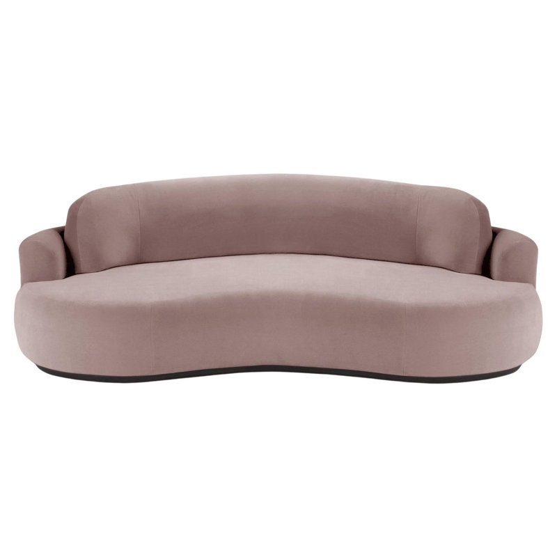 Canapé Nless, H 31 po x l 95 po x P 52 po, Noir, Velours Lotus de Barcelone