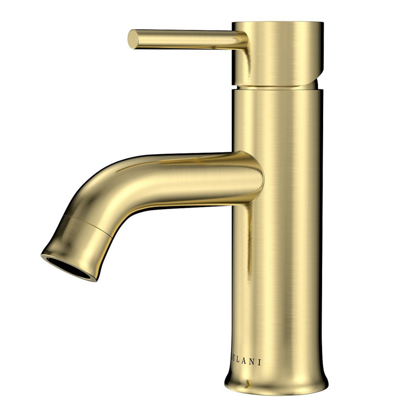 Lulani Aruba Single Hole Bathroom Faucet with Drain Assembly, Champagne Gold