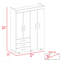 Armoire mobile, avec tiges de suspension, armoire à deux portes, trois tiroirs, deux tablettes noires