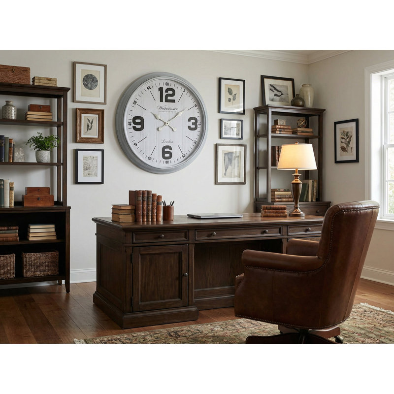 Horloge murale surdimensionnée blanche 30 pouces, décor de maison de campagne moderne, chiffres arabes, quartz de précision, grande horloge facile à lire