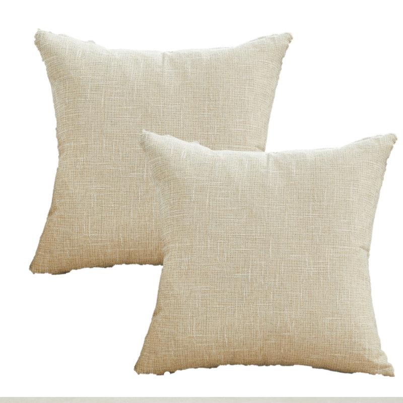 Linen 18'' Throw Pillow Cover, Cream