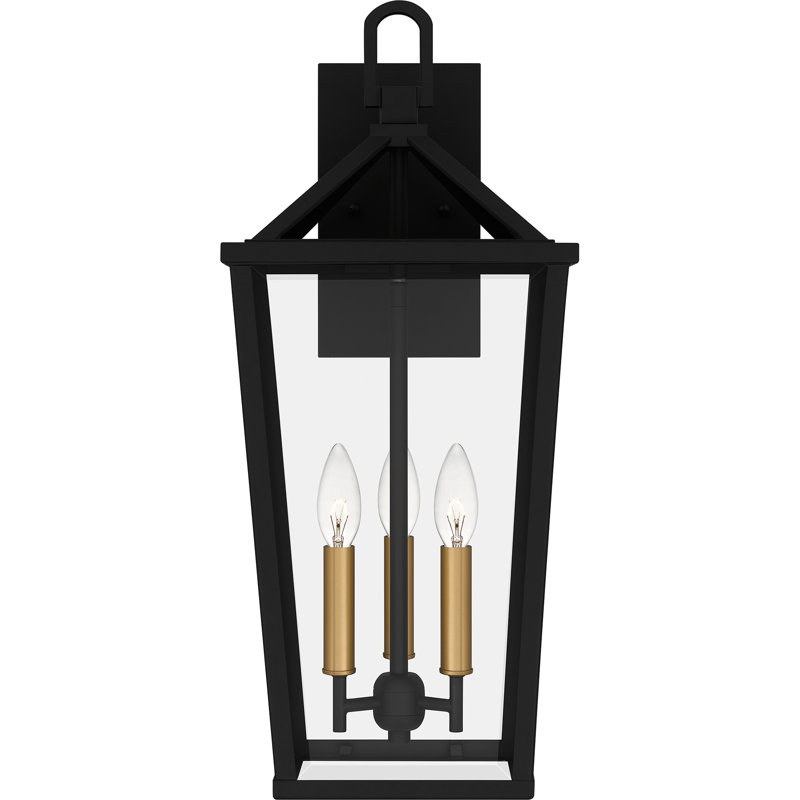 Hull 3-Light Matte Black Outdoor Wall Lantern