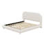 Lit plateforme tapissier de forme incurvée avec tissu épais-85018065