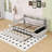 Upholstered Daybed with Trundle, USB Ports, LED Lights and Shelves-498857816-498857822
