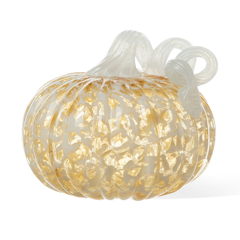 Citrouille ronde en verre 6 po, Or