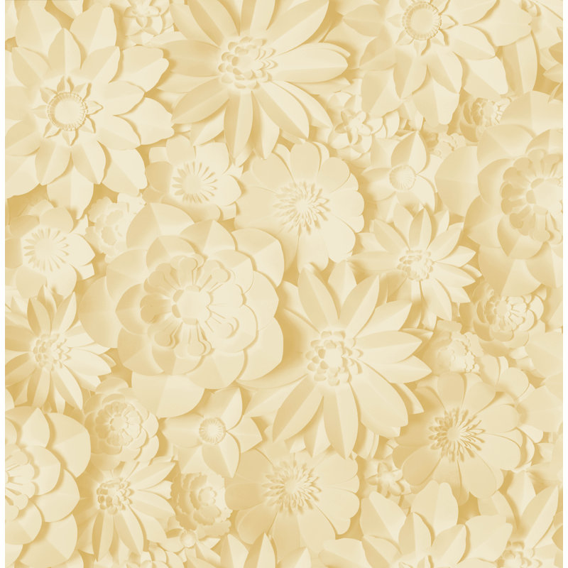 Dimensions Floral 10.05m x 53cm Wallpaper Roll, Yellow