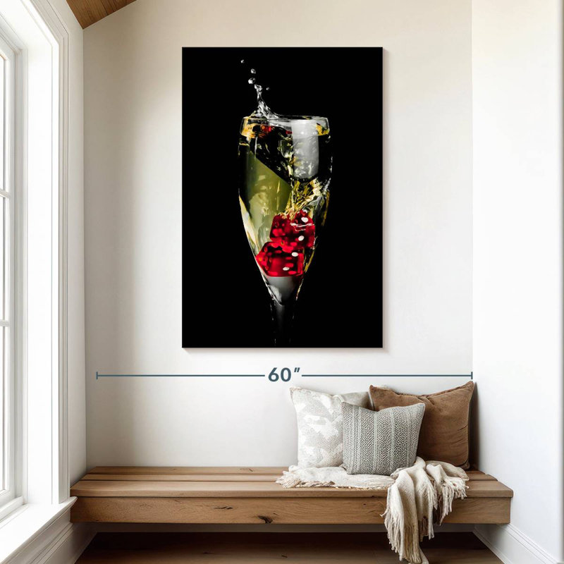 Senne Red Dice In Champagne, 48" H x 32" W