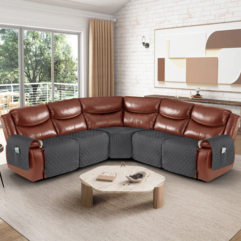  Housse pour canapé inclinable et imperméable Wildee 5 pièces Wildee, Gris foncé