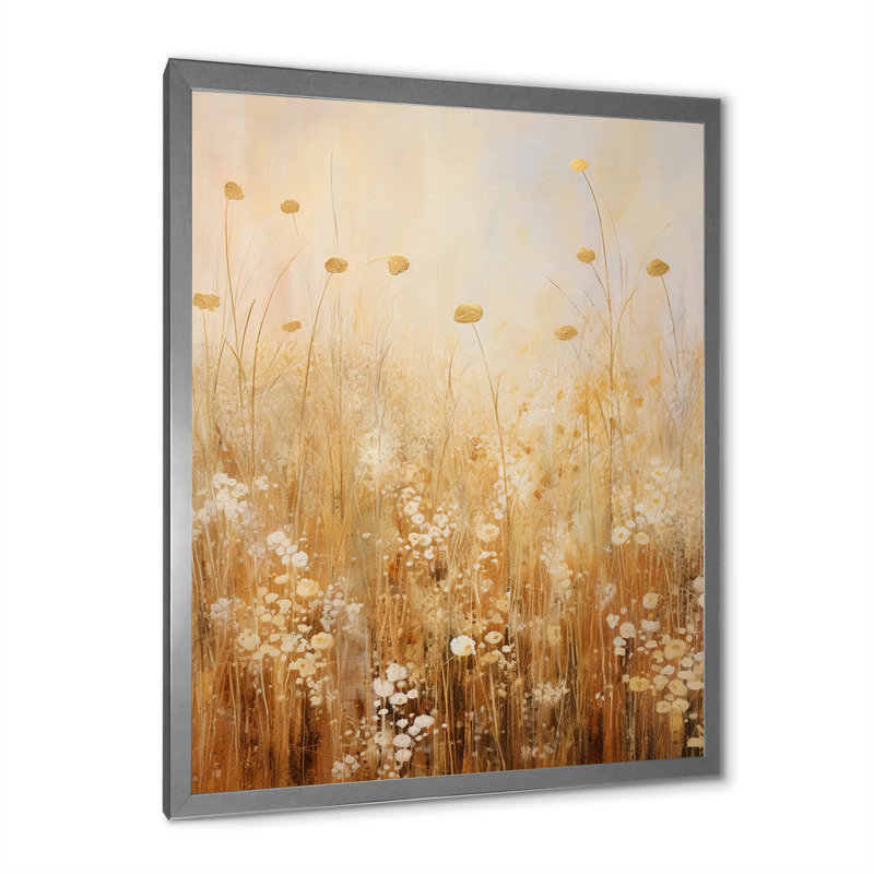 «Meadow Of Dreams IV», reproduction sur toile, Cadre simple argenté, H 32 po x l 24 po x P 1 po