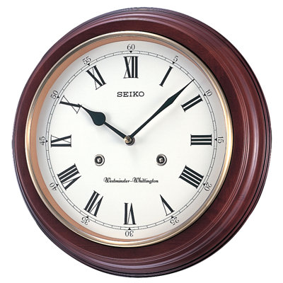 QXH202BLH Wall Chime Clock, Brown