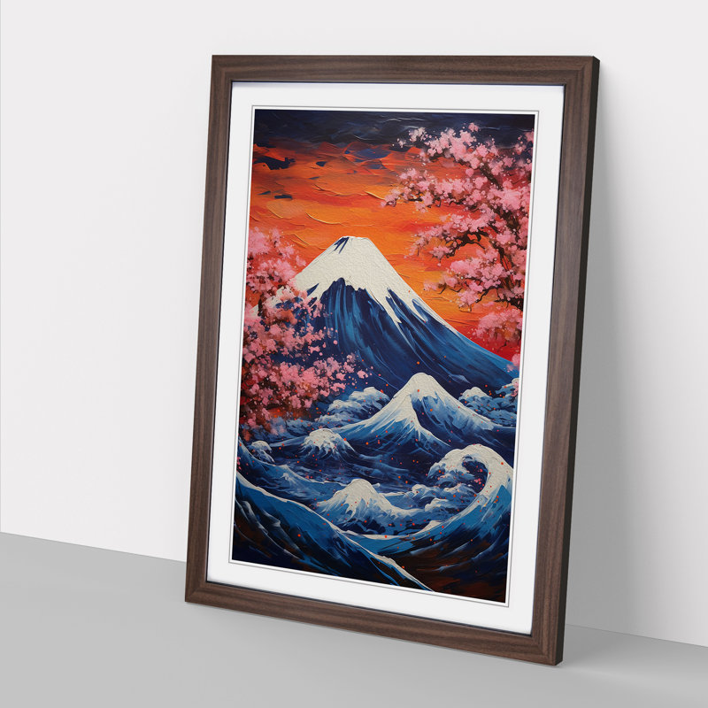Mount Fuji Abstract - Framed Print, Walnut , 64cm H x 46cm W x 2cm D