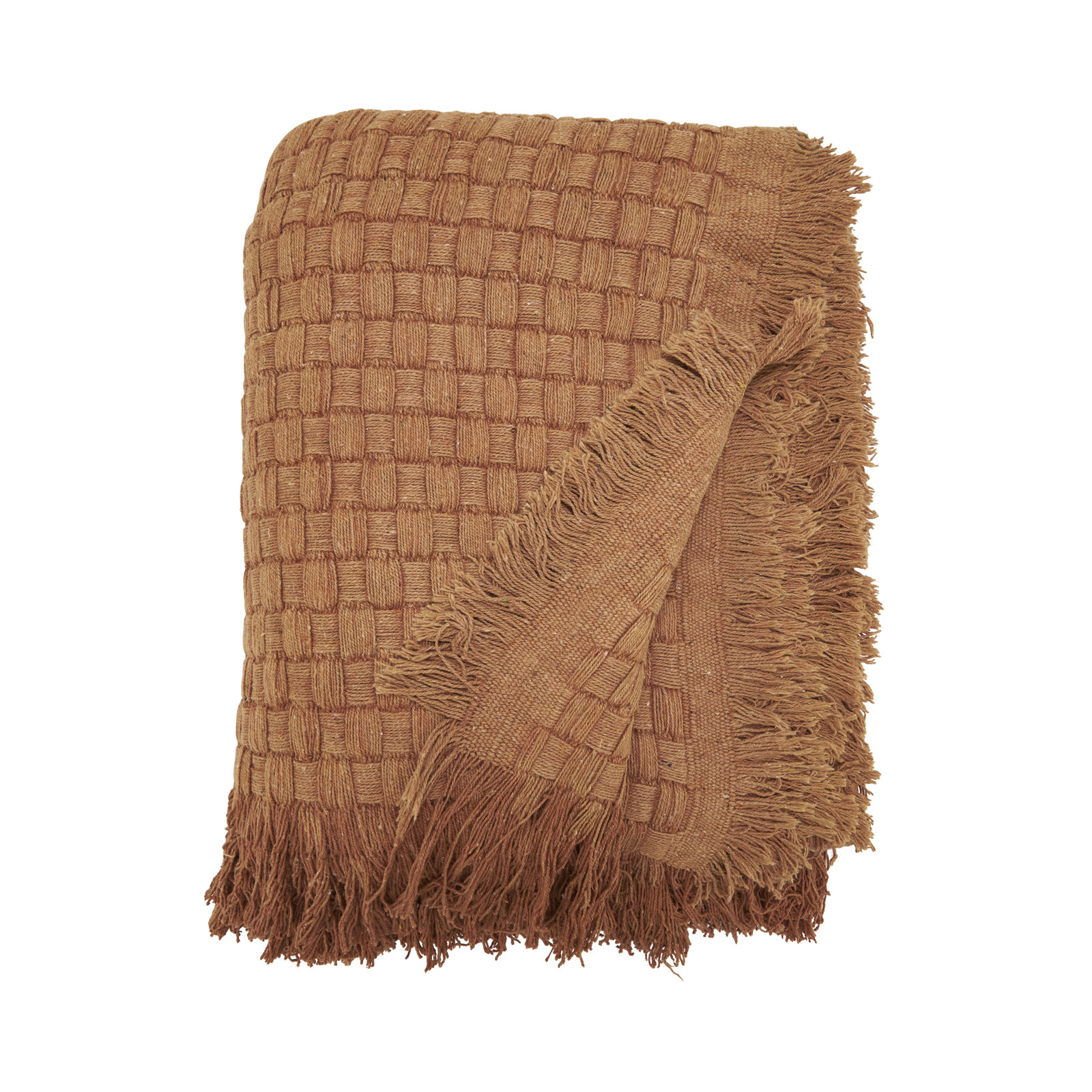Sevan Collection Waffle Weave Throw Blanket, Orange