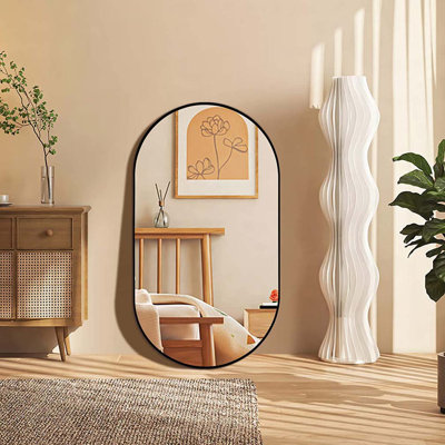 Miroir ovale en métal