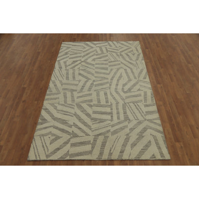 Modern Wool Abstract Indian Area Rug 5x8