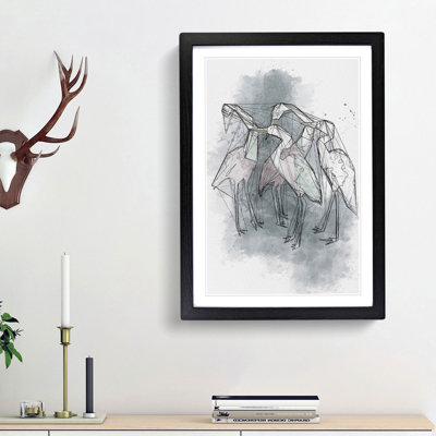 Heron Birds in Abstract - Picture Frame Graphic Art Print