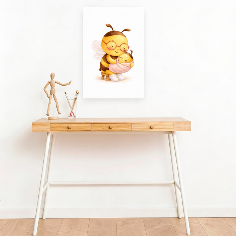 «Mama Bee & # 039; S Love Peaceful Bee», reproduction d'art murale, 18" H x 12" W