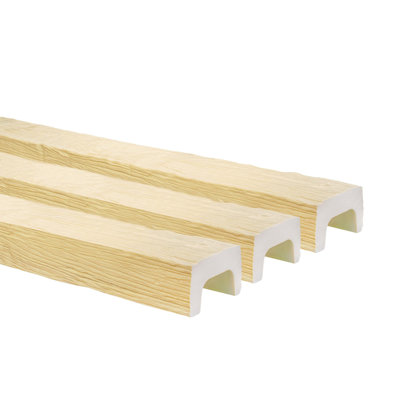 Faux Wood Beam 4 3/8"H x 153"W x 2 1/4" D U Shaped Ceiling Beam